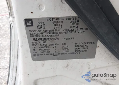 2011 Buick Enclave 2Xl z USA, uszkodzony, nr VIN 5GAKRCED0BJ335589